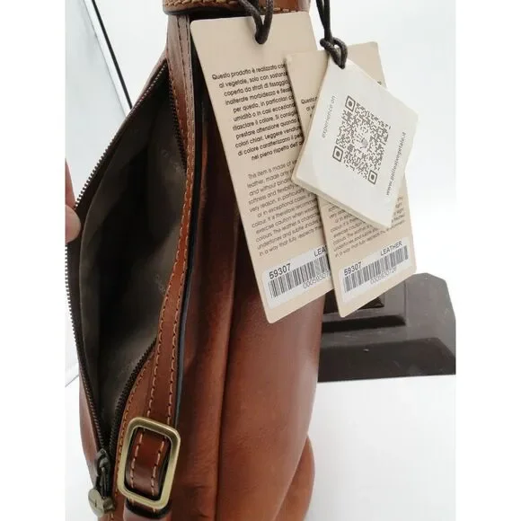 Gianni Conti‎ Brown Soft Leather Adjustable Handbag Tote Purse Large ~ 59307 NWT